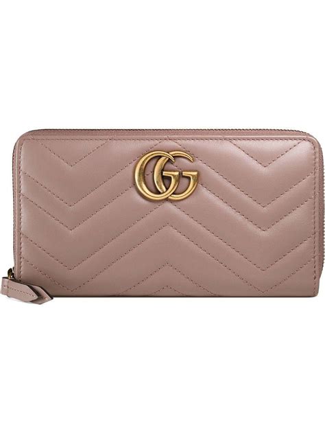 gucci wallet marmont pink|Gucci Marmont zip around wallet.